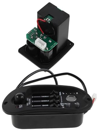 Parliky 1set Pickup Preamp per Chitarra Acustica con Equalizzatore Bande e Display Lcd Integrato Tuner Piezo per Suono Studio e Controllo Preciso
