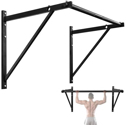 Yes4All Heavy Duty Wall Mounted Pull Up Bar – Multi-Grip Pull Ups / Pull Up Bar Ceiling Mount / Joist Mount for Home Gym