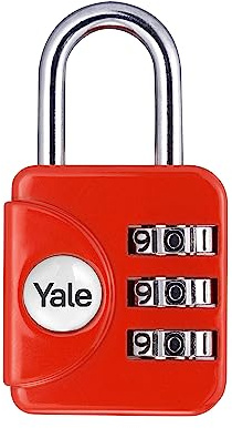 Yale - YP1/28/121/1R Standard Security Luggage Combination Padlock - Red