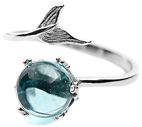 Helen de Lete Meerjungfrau im tiefen Ozean 925 Sterling Silber offenen Ring