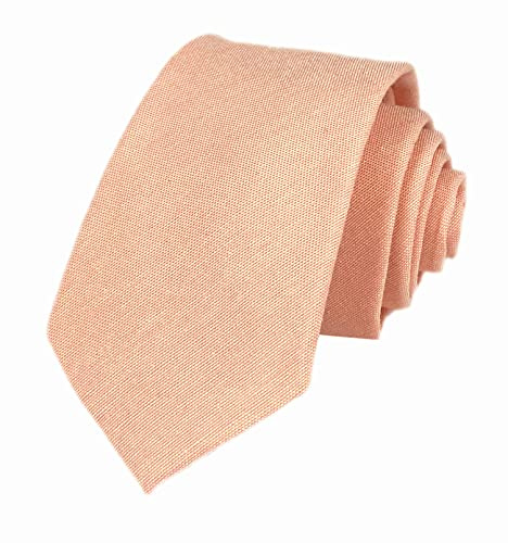 Kihatwin Men's Blush Pink Casual Traditional Stylish Ties Wedding Necktie Standard Length Light Peach