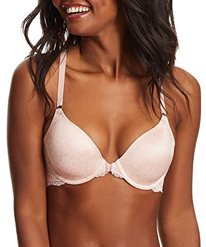 Maidenform One Fab Fit T-Shirt, Lightly-Lined Underwire, Racerback Bras for Women Soutien-Gorge à Couverture Totale, Transparent, Imprimé Cachemire bohème/Rose pâle Transparent, 110C Femme