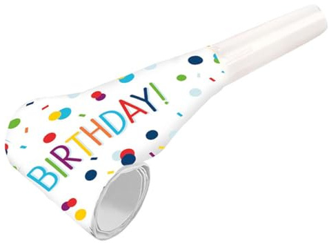 (PKT) 8 Confetti Birthday Noisemaker Blowouts