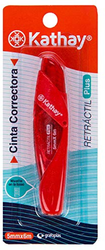 Kathay 86028399. Retpracticil Plus Korrekturband, 5 mm x 6 m, zufällige Farben: Schwarz, Blau und Rot