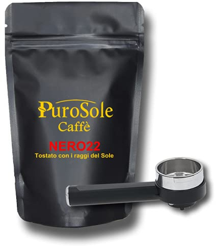 PuroSole Caffè l'unico al mondo a zero impatto ambientale. Tostato con i raggi del Sole senza emissione di CO2. (500 gr. Macinato Espresso)