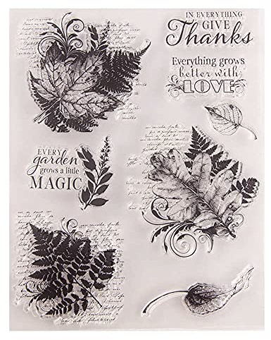GIVBRO Sello de sello transparente para plantas, plantilla de scrapbooking hojas estampadas plantillas para manualidades, álbumes de fotos, decoración (#C)