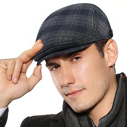 Superora - Gorra Plana para Hombre (Plana, para otoño e Invierno)