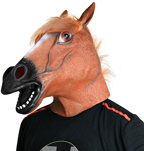 ACBAGI hästmask hästhuvudmasker djur huvudmask halloween masker latexmasker gummimasker för halloween karneval fest kostym