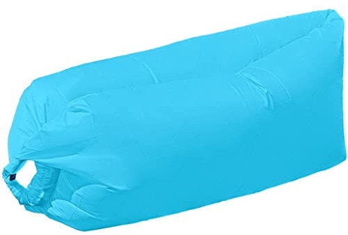 Luftsofa Camping Einfarbiger Einweg Für Den Außenbereich Aufblasbares Sofa, Gemütlicher Strandurlaub Air Lounger, Tragbare Aufbewahrungstasche, Lager 200kg/440.9lb (Color : Blau, S : 180 * 70 * 60cm)