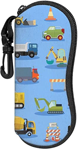 AOOEDM Traktor-Brillenetui mit Karabiner Ultraleichtes tragbares Sonnenbrillen-Etui mit Reißverschluss und praktischem Gürtelclip