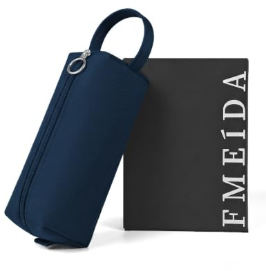 Fmeida Federmäppchen Mädchen Federtasche Junge Schlampermäppchen Erwachsene Federmappe Etui Single Stiftemäppchen Stiftemappe Federpenal Mäppchen für Büro Uni (Navy)