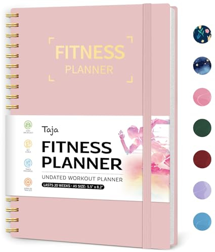 Fitness Workout Journal for Women & Men, A5(5.5 x 8.2) Workout Log Book Planner for Tracking, Progress, and Achieving Your Wellness Goals-Pink