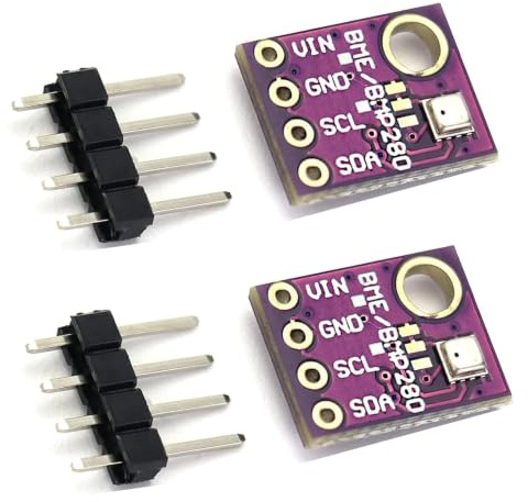 2 Stück BME280 5 V Barometrischer Sensor für Temperatur, Luftfeuchtigkeit | und Luftdruck,Temperatur-Feuchtigkeitssensor,Digitales Feuchte-Temperatur-Sensormodul