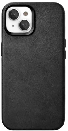 Woodcessories - Leder Case kompatibel mit iPhone 15 Hülle Leder schwarz - Veganes Leder aus Aloe Vera