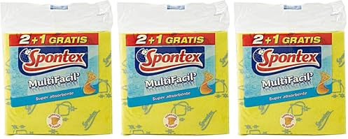 Spontex Bayeta Multifácil 2+1, Amarillo, 3 Unidad (Paquete de 3)