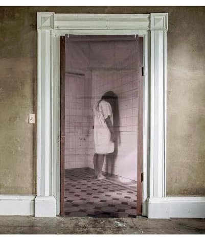Creepy Horror Krankenhaus Türdeko mit realistischem Fotodruck 80x200 cm