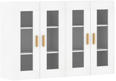vidaXL Wall Mounted Cabinets 2 pcs White Engineered Wood