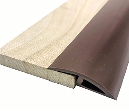 Wood to Tile Transition Strip - PVC Self Adhesive Floor Edging Trim, 3.2ft Length, Carpet to Tile Threshold, Height < 0.39 - Durable & Easy Installation