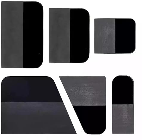 QIKUSI 6PCS Set Vinyl Applicator Car Protect Film PPF Squeegee Tinting Wrapping Tool Carbon Film Sticker Rubber Scraper Window Glass Wiper Vinyl Wrap Blade
