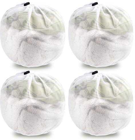 Wäschesäcke mit Kordelzug, 4 Pcs Wäschebeutel Wäschenetz Klein, Wäschesack Waschmaschine Laundry Bag für Reise, BH, Schuhe, Socken, Unterwäsche, Babywäsche