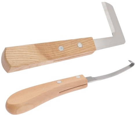Happyyami Hufreparaturwerkzeug für Pferde und Hufeisen, 2 Stück Braun | Kohlenstoffstahl und Holz, Leichte Ausführung, Feine Verarbeitung, Schnelle Bearbeitung und Hufeisen