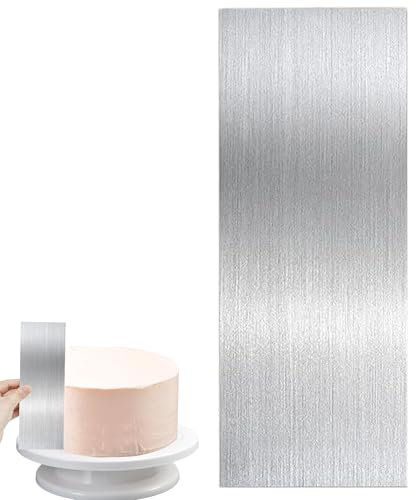 1PCS Metal Cake Scraper Silver Cake Scraper Buttercream Smoother Stainless Steel Sharp Edge Smoother for Cakes Buttercream Smoother for Cake Decorating Mousse Butter Cream Cake Decorating
