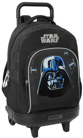 Star Wars Rebellion - Grand Sac à Dos à roulettes, Compact, Amovible, idéal pour Enfants de différents âges, Confortable et Polyvalent, qualité et résistance, 33 x 22 x 45 cm, Noir, M, Décontracté