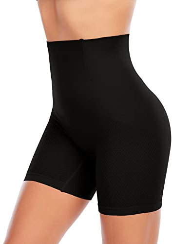 YARRCO Braga Faja Reductora Mujer Adelgazante Faja Pantalon Braguitas Moldeadoras Abdomen Vientre Plano Cintura Alta Control de Barriga Sin Costuras Shapewear Fajas Shorts (#1 Negro,S)
