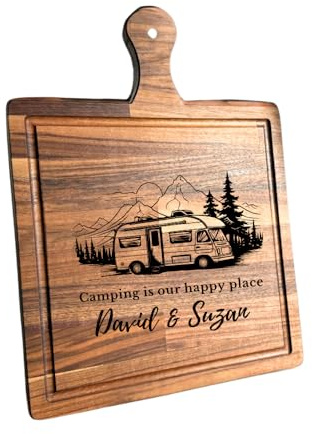 Camping cutting board - Camper kitchen accessories and decor - Personalized camping lovers gifts - Gifts for new rv motorhome owner