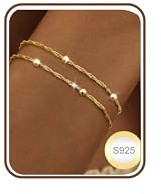 Chriscoco Bracciale Donna Argento 925 Bracciale Oro Impilabile Braccialetto Donna Regolabili Bracciali Argento Gioielli per Donne Ragazze