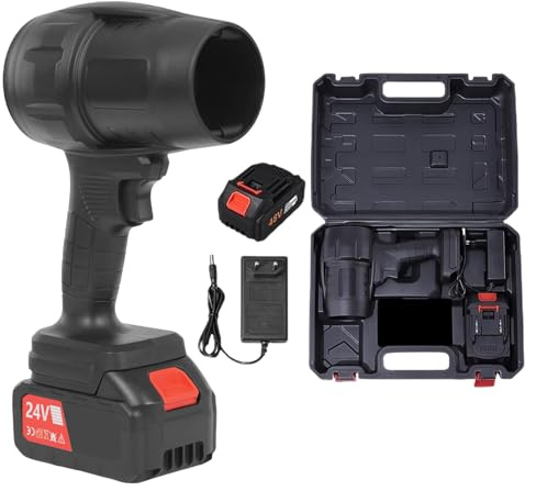 Soplador De Hojas Sin Cable | Potente Soplador Turbo, Portátil Variable con Batería Y Cargador para Jardín Césped Terraza Entrada