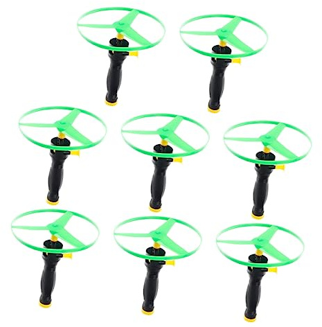 UKCOCO Juguetes De Disco Volador para Niños 8 Piezas Cuerda De Tracción, Plástico Duradero, Colores Aleatorios, Juguetes Infantiles para Exteriores y Juegos Familiares