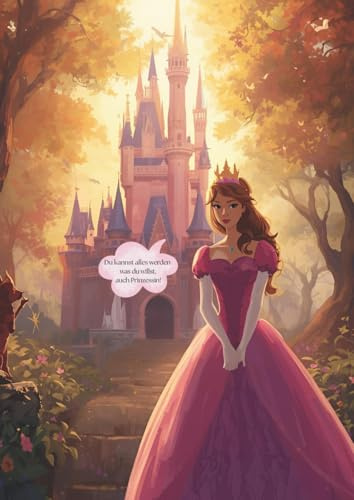 Du kannst alles werden, was du willst, auch Prinzessin!: Liniertes A4 Schulheft für Mädchen mit Prinzessin Motiv | Schreibheft Grundschule, Hausaufgabenheft, Notizbuch für Kinder