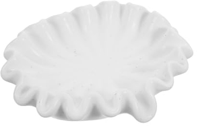 Beatifufu Ceramic Leaf Shaped Soap Dish Self Draining Soap Holder with Sturdy Construction for Bathroom and Kitchen