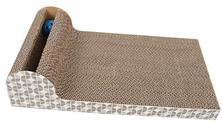 ibasenice Rascador para Gatos con Trepador Diseño de Cartón Corrugado Doble Resistente Juguete con Campanas y Catnip Orgánico para Cuidado de Uñas