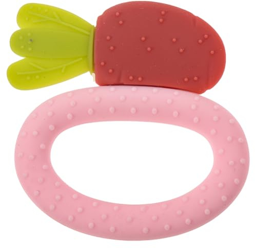 LIOOBO Silicone Carrot Teether Toy for Infants, Food-Grade Boys and Girls Teething Toy, Soothing and Educational Molar for Baby Teething Relief