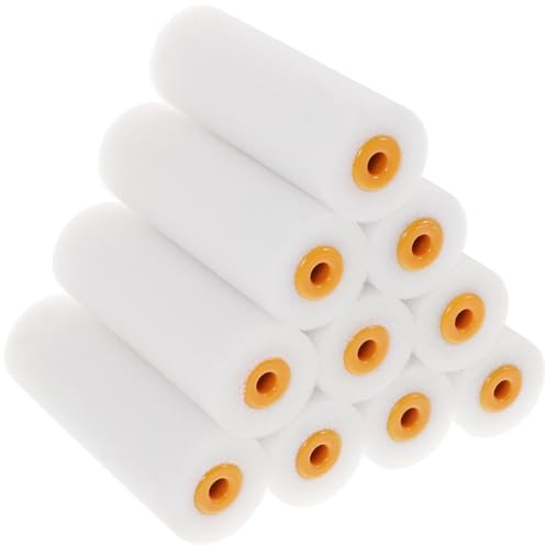 GLEAVI Fundas de esponja para rodillo de pintura 6 pulgadas, repuestos 10 unidades, baja densidad, accesorios para pintar paredes y decoración del hogar