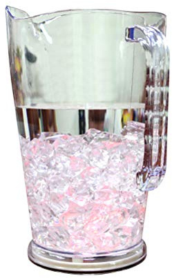 Generic Plastic Color Change LED Ice Bucket 1.8L Light Up Beer Jug Champagne Cooler for Bar Party Home Decor PS Material 16x22 cm 288g (White)