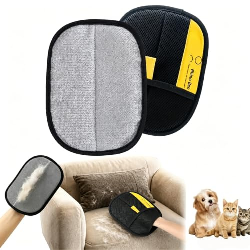 Fenamor Gants de Toilettage Double Face Antistatiques 2026, Gant Anti Poils Animaux Réutilisable pour L'épilation des Poils de Chat Chien sur Canapé Tapis Siège Auto Lit, 1Pac