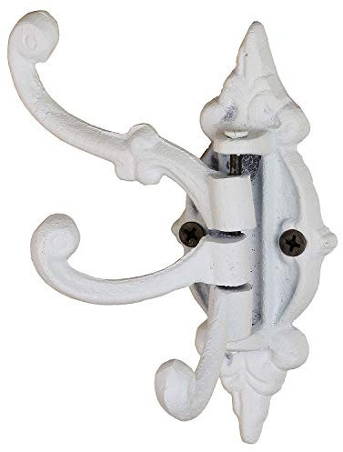 MACOSA SA05124 nostalgischer Wand-Haken Weiß | außergewöhnliche Form| Vintage | Retro | Antik | Garderobenhaken | Kleiderhaken | Handtuchhaken
