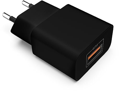MyGadget Caricatore USB da Muro Rapido - Caricabatterie Quick Charge 18W QC 3.0 - Presa Universale per Apple, Samsung, HTC, LG, Sony - Nero