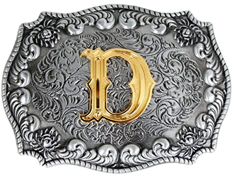 Herren-Gürtelschnallen, englischer Buchstabe in 3D, Westernstil, Cowboy-Alphabet, Initiale, Gürtelschnallen für Herren