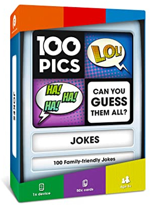 100 PICS Jokes Travel Game - Family Brain Teasers, Pocket Puzzles For Kids And Adults