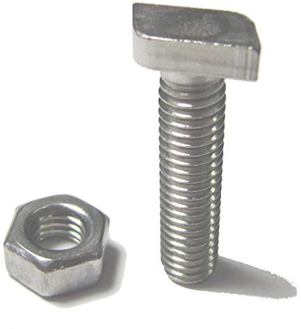 MacGreen® Edelstahl Gewächshaus-Schrauben M6 x 25 mit Muttern (40 Stück) Hammerkopf