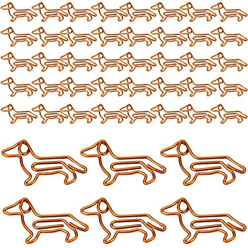 Winfred 40 Stück Büroklammern Tiereform Lesezeichen Süße Papierklammern Metall für Büro Schule Notebook Bürobedarf (Orange)