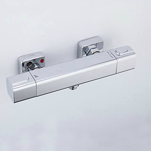 AFUDER Bathtub Faucets Bath Mixer with Thermostat Wall Mounted Waterfall Tub Faucet Thermostatic Bath Tapware