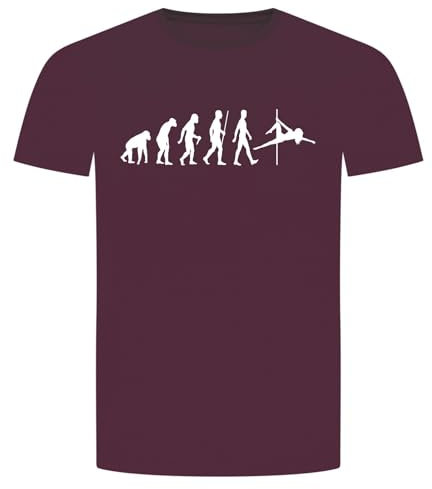 Evolution Poledance T-Shirt - Pole Dance Tanzen Stange Striptease Rotlicht Bordeaux Rot S