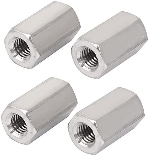 TERF® Dado esagonale M16 (16 mm) x 48 mm lungo esagonale filettato femmina per asta asta connettore esagonale profondo dado per casa, ufficio, officina, costruttore industriale e multiuso – Confezione