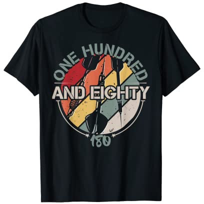 Retro Dartscheibe Dartboard 180 für Dartspieler Dart Herren T-Shirt