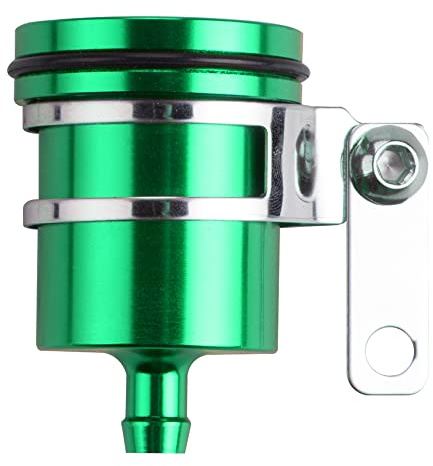Bidon d'huile de frein de moto avec support, réservoir de liquide de cylindre de frein en alliage d'aluminium TOTMOX, tasse de liquide d'huile de réservoir d'embrayage avant arrière vert
